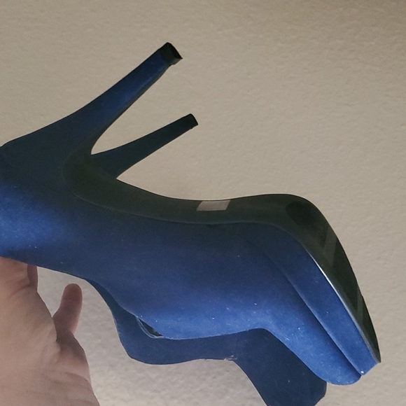 Style & Co Webb Blue Hidden Platform Stiletto Stretch Booties. - Picture 8 of 12
